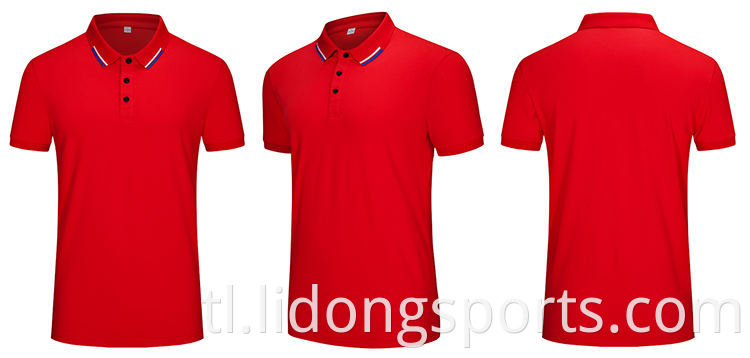 Pasadyang LiDong Mga Murang Polo Golf T-shirt Bagong Disenyong Panglalaking Pula At Itim na Collar Mga Polo T Shirt na Pakyawan